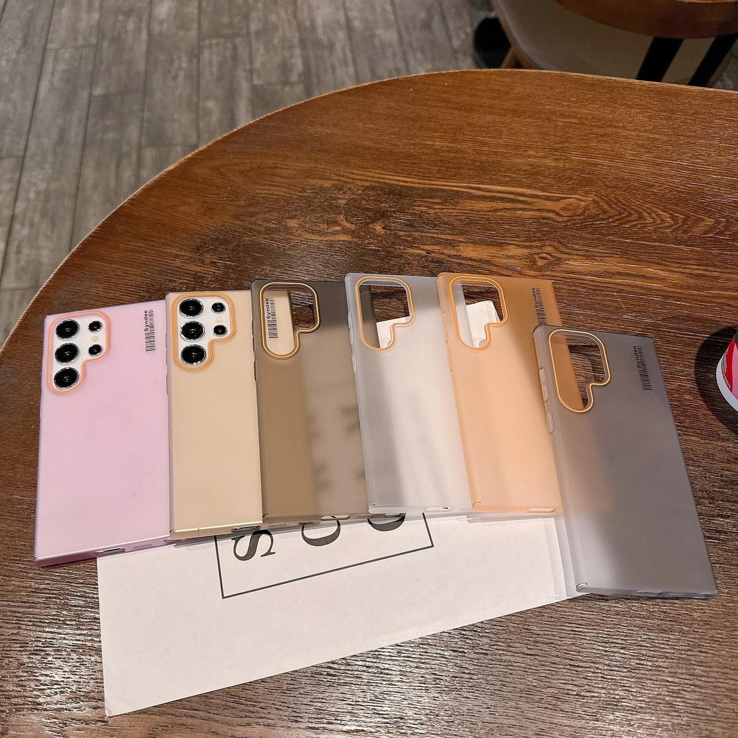 Matte Clear Two-tone Slim PC Phone Case For Samsung S25Ultra S24 S23 S22 S21 Note20Ultra Transparent Skin Feel Bumper Shockproof Hard Full Cover
