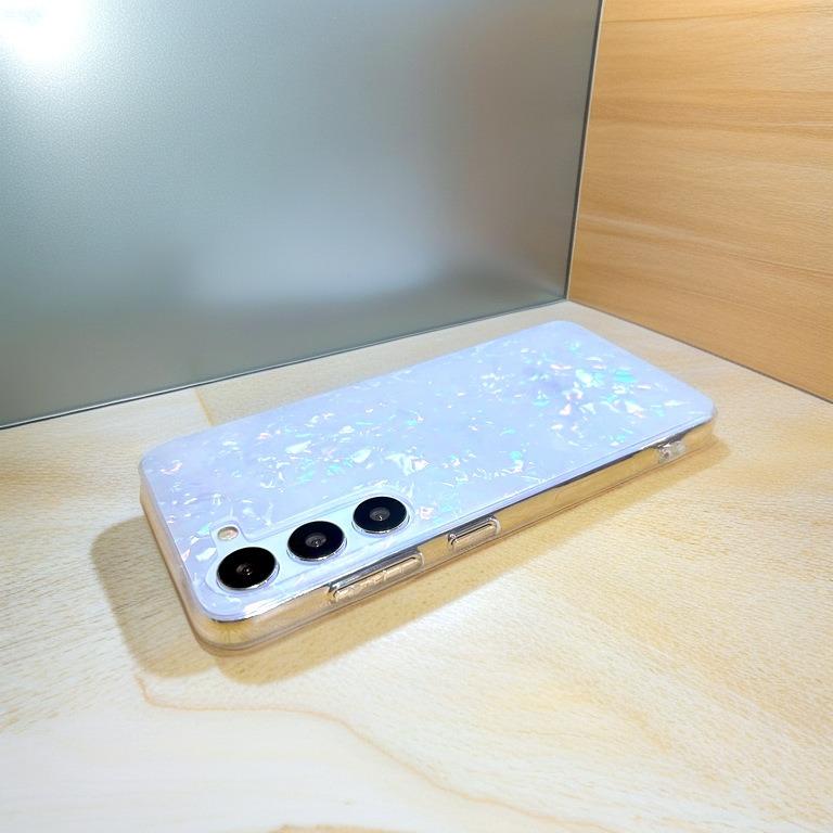 For Samsung S25Ultra S25 S24 S23 S22 S21 Note20 A16 A15 A14 A25 A24 A35 A34 A54 A55 Phone Case, Luxury Pearl Shell Pattern Acrylic Slim, Full Camera Protection Non-Yellowing Hard Cover