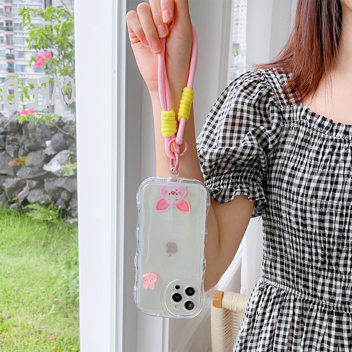 New Cartoon Phone Lanyard, For iPhone Wristband, Colorful Cartoon Lanyard, Safety Card Anti-drop Rope