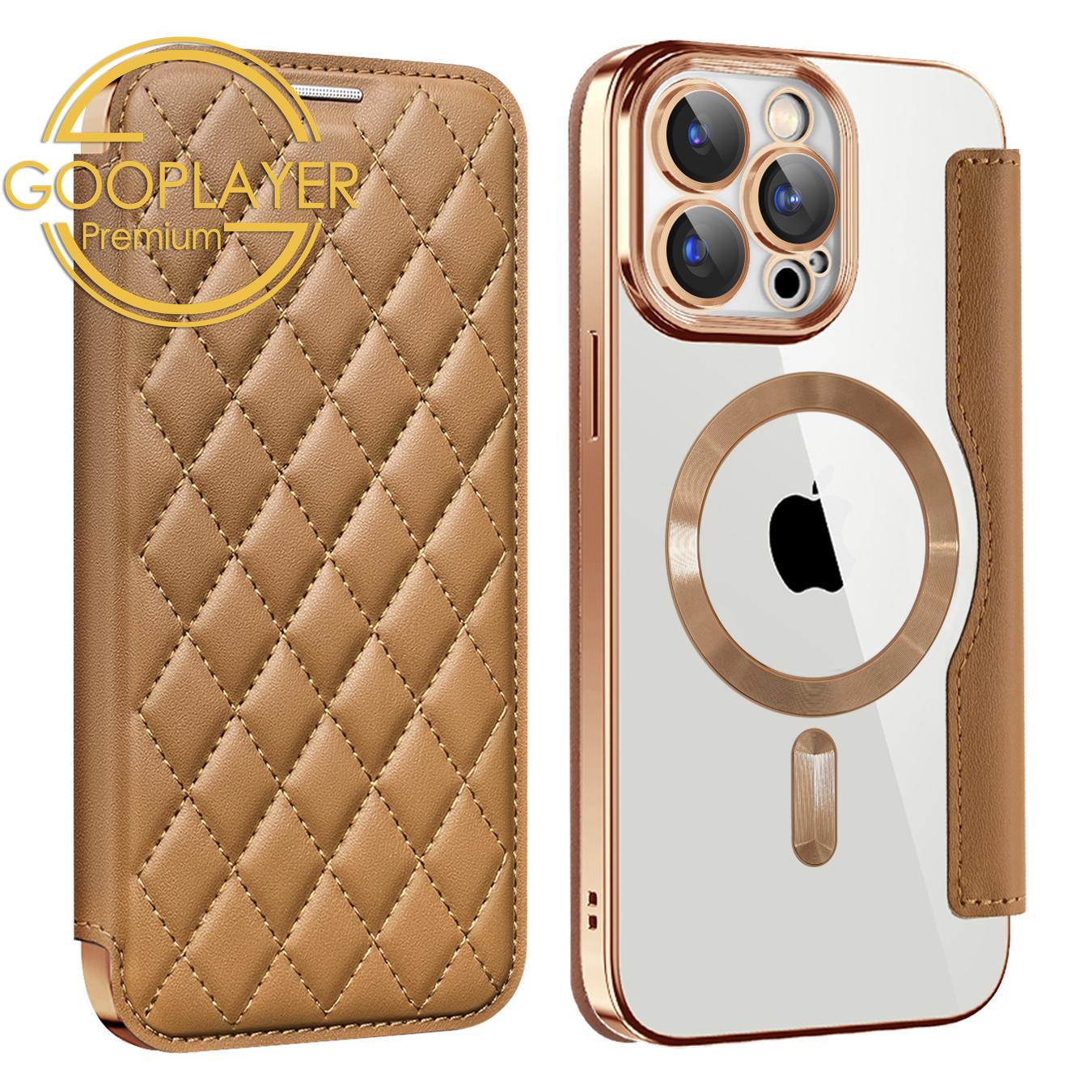 For iPhone 16 15 14 13 Pro Max Phone Case, Luxury Magnetic Suction Flip Business Wallet Card Slot Leather for Magsafe With Lens Film Anti-Fall Full Cover