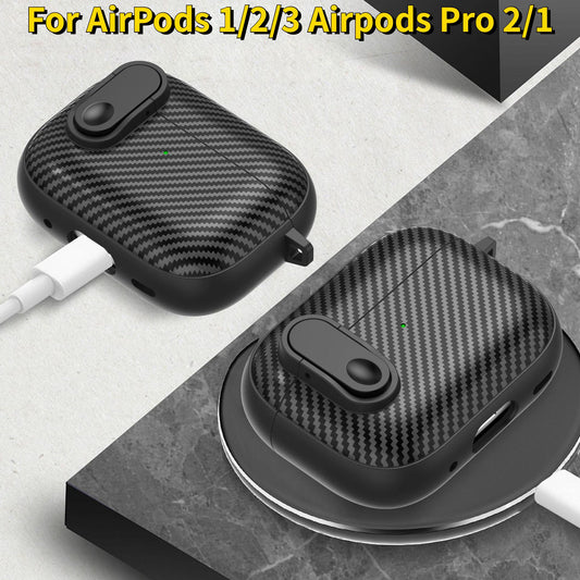 Für Airpods Pro 2 Fall Carbon Fiber Muster Kopfhörer Luxus Schutz für Airpods 3 Abdeckung