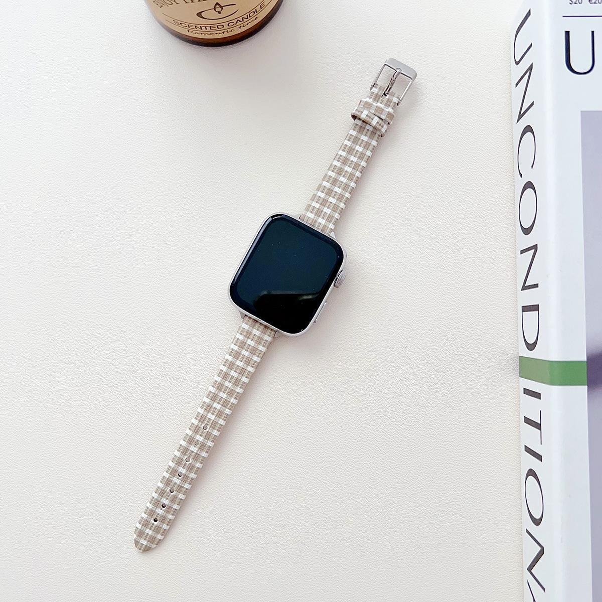Plaid Canvas Metal Strap for Apple Watch 44mm Band 45 42 38 41 Ultra 49mm Link Bracelet for IWatch Series 9 8 7 6 SE 5 4