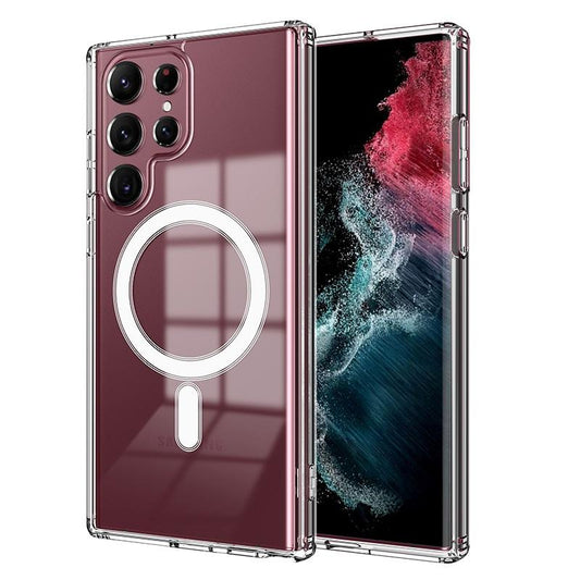 Transparent Magnetic Wireless Charging Phone Case for Samsung S25 S25Plus S25Ultra S24 S24FE S24Plus S24Ultra