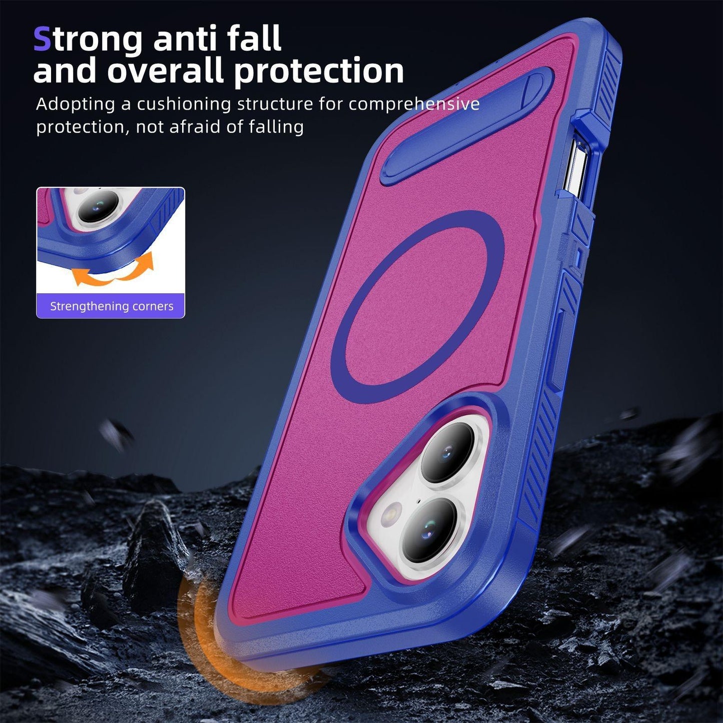 Anti-Dust Matte Anti-Fall Heavy Duty Protection Shockproof Strong Magnetic Phone Case With Kickstand for iPhone 16ProMax 16 15 14 13 12 11 XR Bumper Hard Full Cover