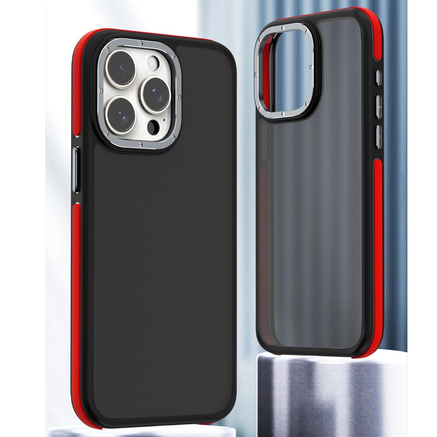 For iPhone 16 15 14 13 12 Pro Max Case, Matte Camera Protection, Luxury Elegant Case Camera Shockproof Hard Cover