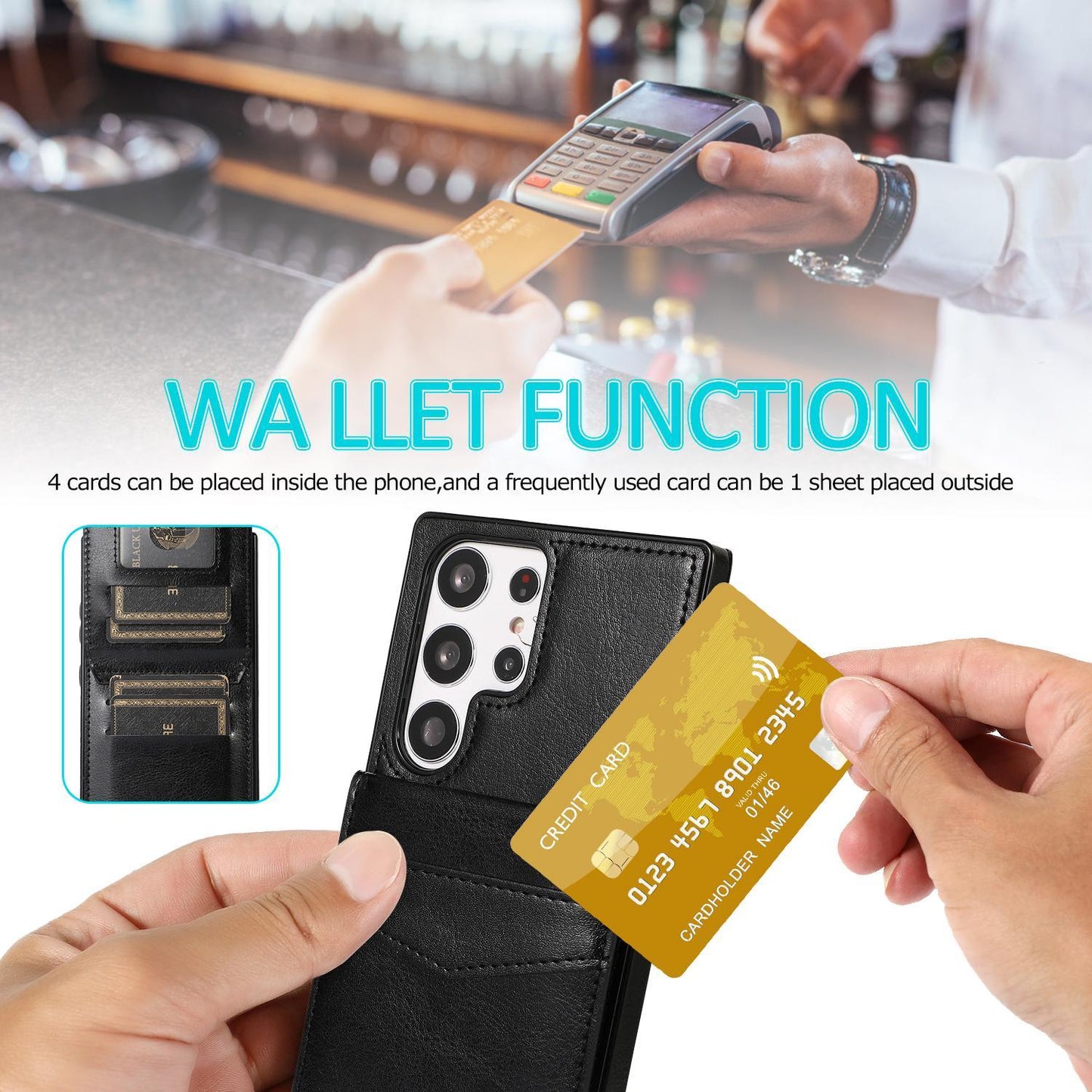 Flip Leather Card Holder Wallet Case For Samsung Galaxy A12 A13 A15 A33 A52 A53 A14 A54 A72 A73 4G 5G Note 20 Ultra Stand Cover