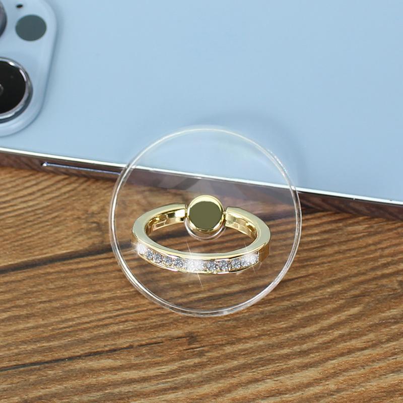 Cell Phone Ring Holder Stand Diamond Transparent Finger Grip Clear 360° Degree Rotation Kickstand for iPhone Samsung