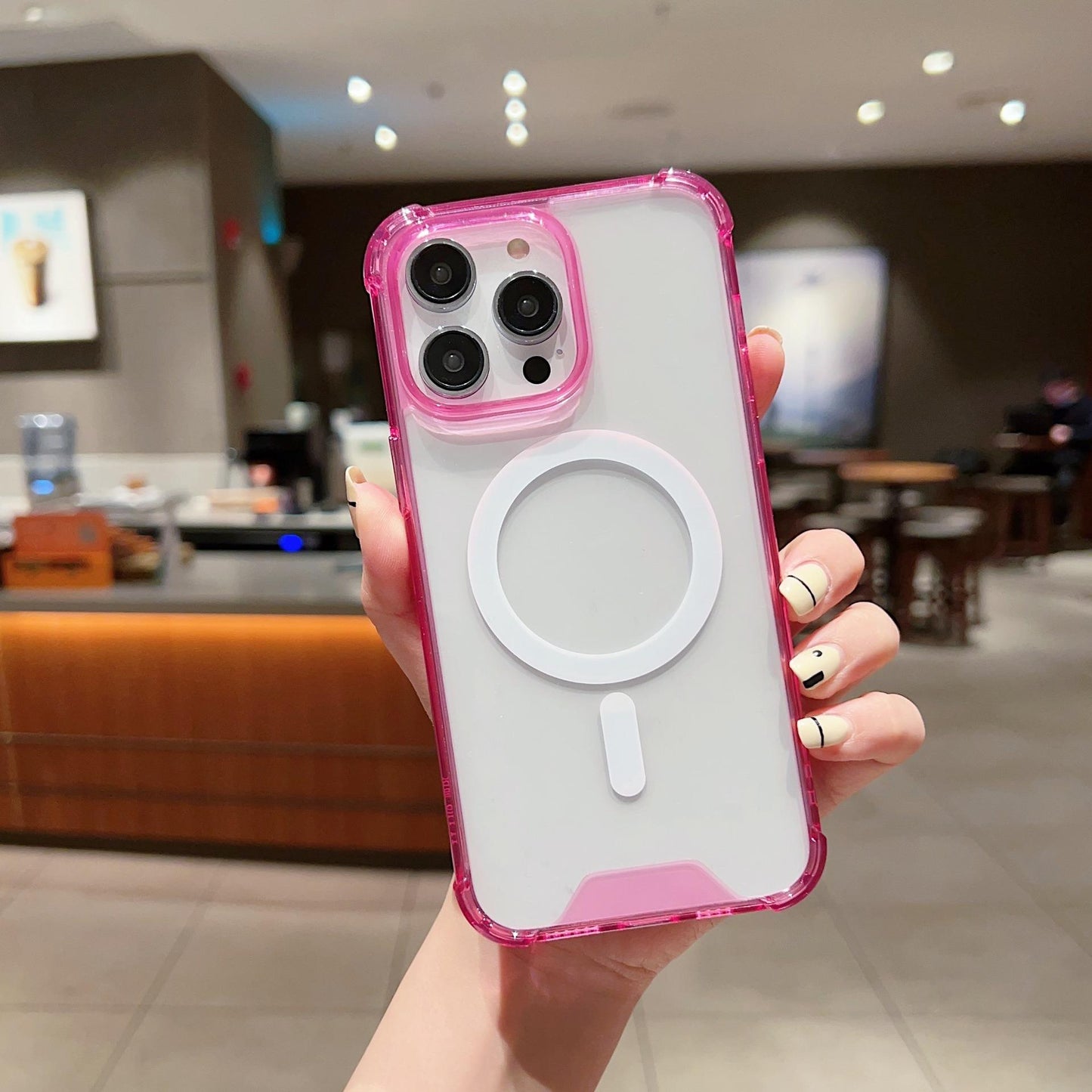 For iPhone 16ProMax 16 15 14 13 12 11 Plus Pro Max Phone Case, Four Corner HD Transparent Magnetic Acrylic Slim, Clear Camera Protection Shockproof Hard Full Cover