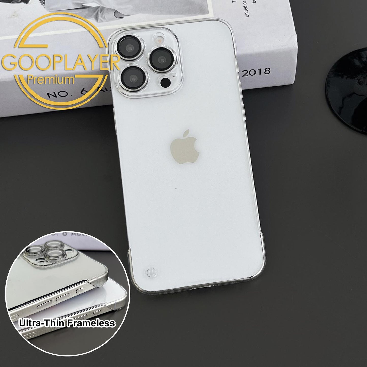 For iPhone 16 15 14 13 12 Pro Max Phone Case, Ultrathin Frameless PC Hard Matte Clear High Transparency Full Cover