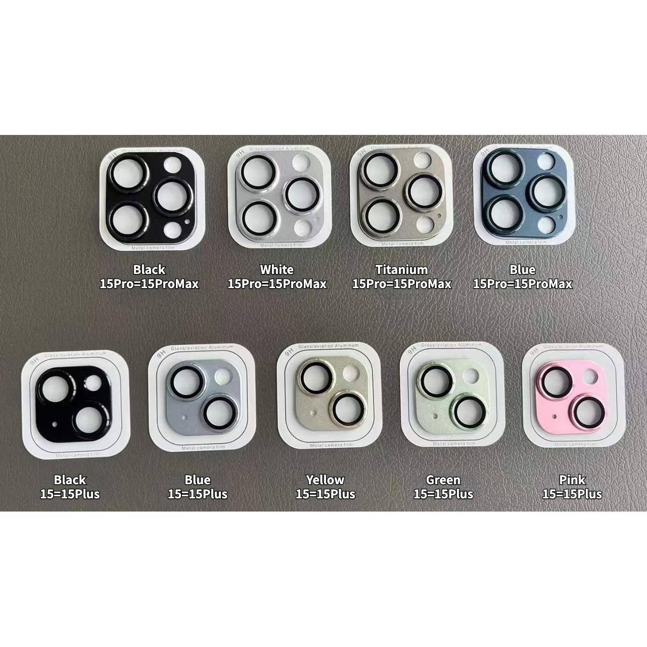For iPhone 15 Pro Max 15Plus 15Pro Metal Ring Camera Lens Protectors Glass Camera Armor Lens Film Cover