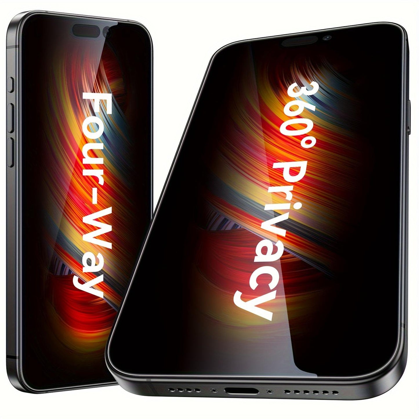 2Pcs 360 Anti-spy For IPhone 16 15 Pro Max Privacy Screen Protector Tempered Glass, 9H Hardness For iPhone 15 14 13 12 11 Pro Max XR XSMax XS