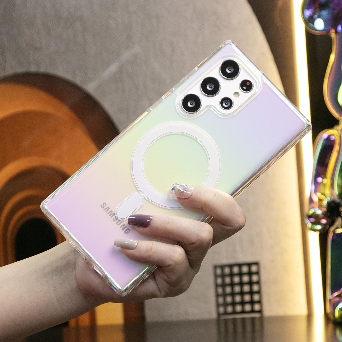 For iPhone 16 15 14 13 12 11 Phone Case, Clear Laser Colorful Magnetic, Glitter Luxury Elegant Case Camera Protection Shockproof Hard Cover