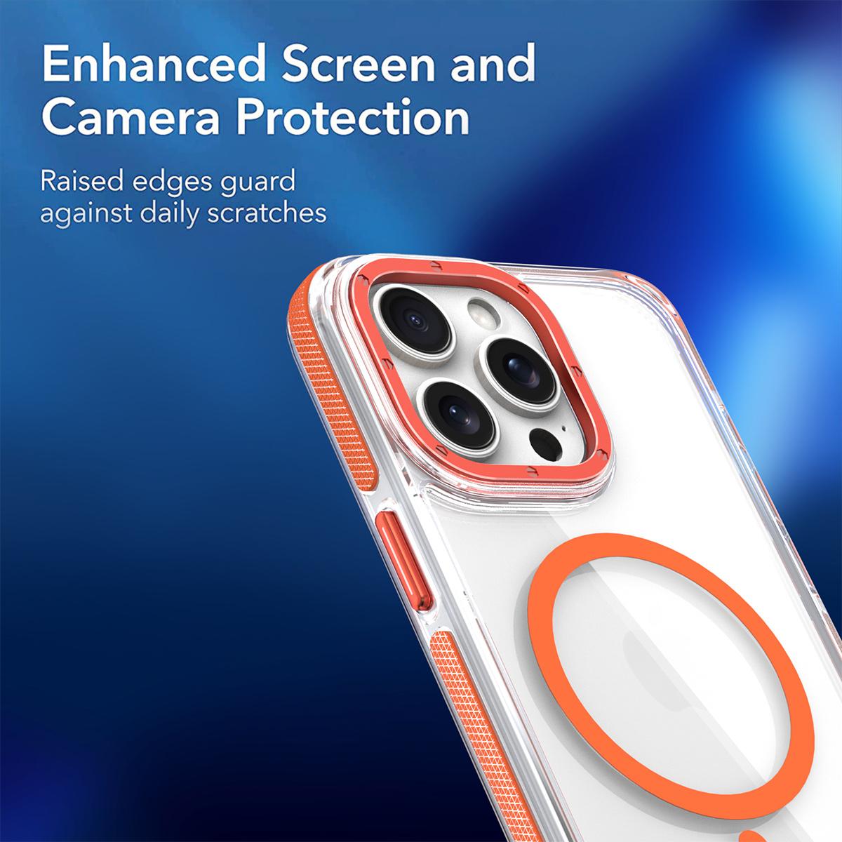 Dual Color Magnetic For Magsafe Wireless Charging Case For iPhone 16 15 14 13 Pro Max Plus Clear TPU Acrylic Hard Cover