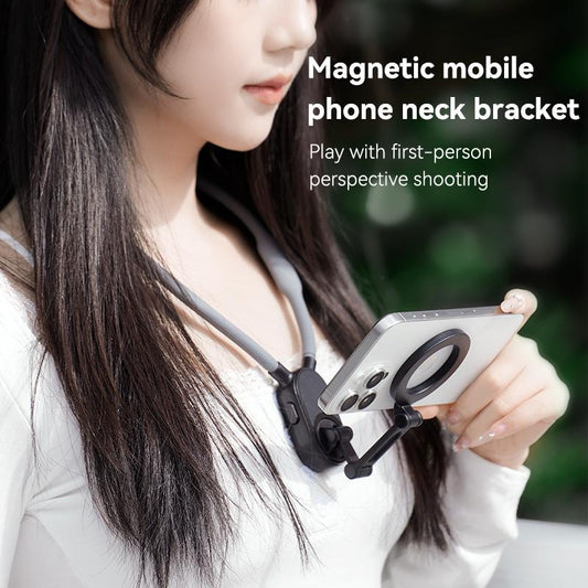 For Magsafe Smart Phone Multifunctional Halter Stand Magnetic Neck Shooting Anti-Shake Bracket For iPhone 16 15 14 13 12 For Samsung S25 S24 Skin Friendly Neck Hanger Cellphone Accessories