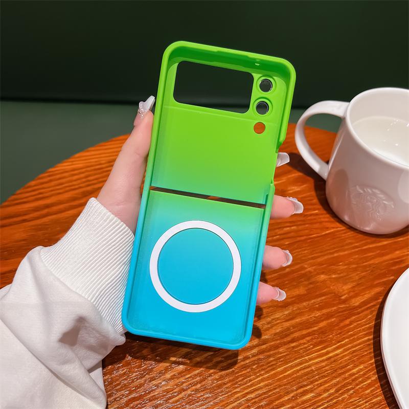 Gradient Color Magnetic Wireless Charging Phone Case For Samsung Galaxy Z Flip 3 4 5 ZFlip6