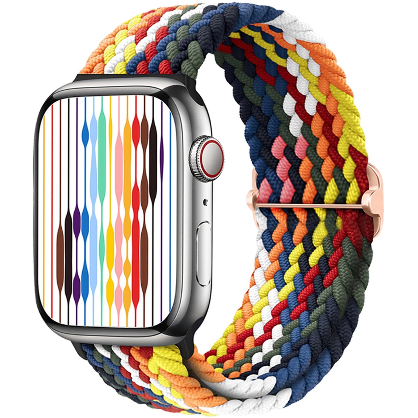 Boucle solo tressée pour bracelet de montre Apple 44 mm 40 mm 49 mm 45 mm 41 mm 38 mm Bracelet en nylon élastique iWatch série 8 3 se 6 7 Ultra