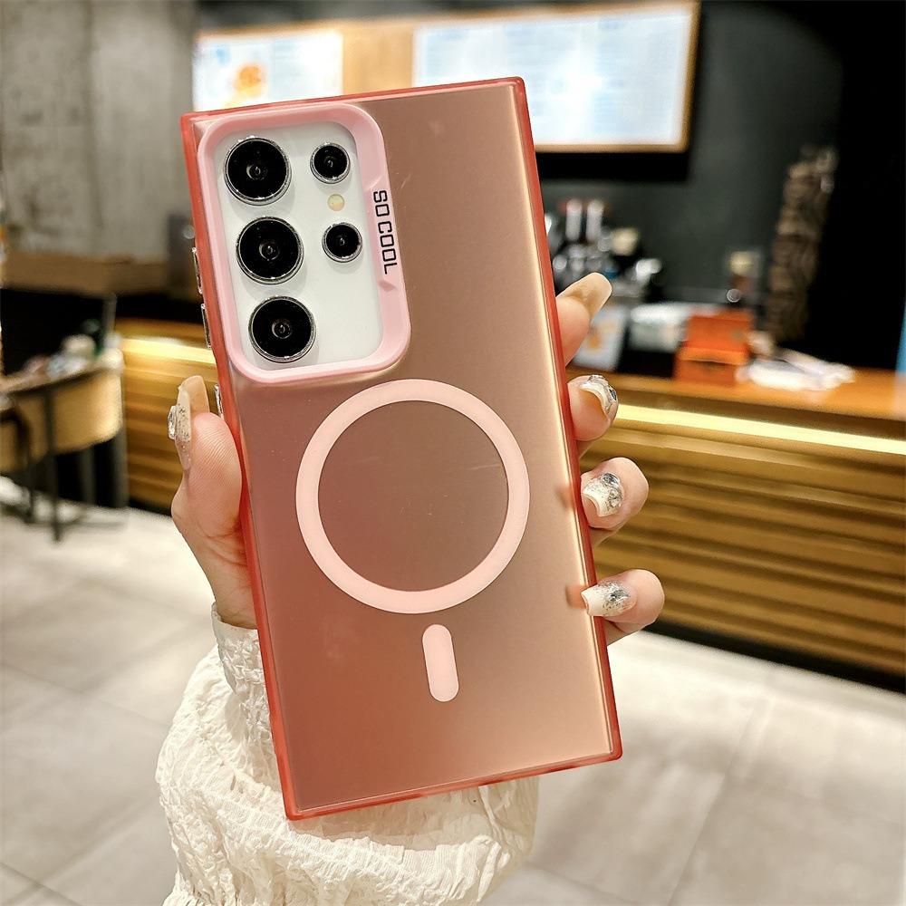 For Samsung A16 A14 A24 A34 A35 A52 A53 A54 A55 A73 A72 Phone Case, Laser Magnetic Gradient Color Acrylic Slim, Full Camera Protection Support Wireless Charging Non-Yellowing Hard Cover