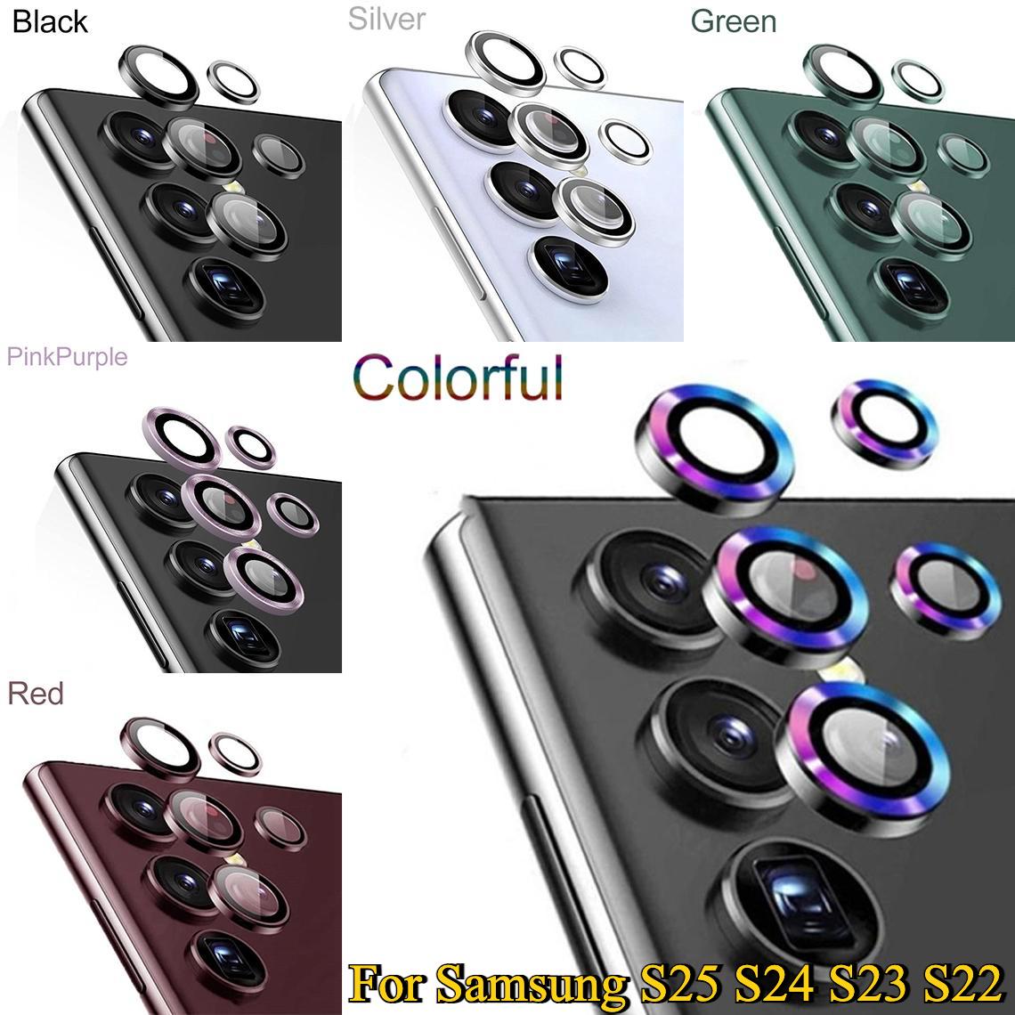 Camera Lens Protector Aluminum Alloy Metal Tempered Glass Camera Film For Samsung S25 S24 S23 S22