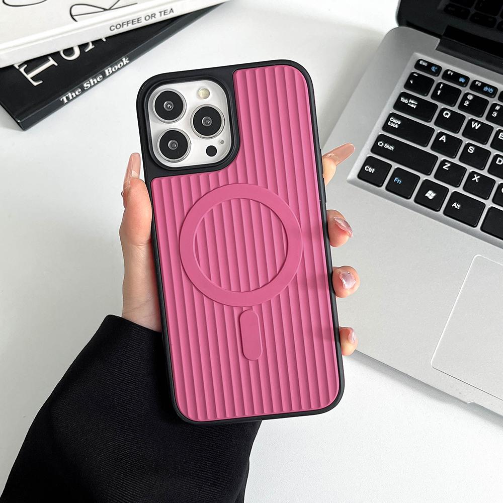 For iPhone 16ProMax 16 15 14 13 12 11 Plus Pro Max Phone Case, Corrugated Matte Magnetic, Skin Friendly Support Wireless Charging Shockproof Soft Full Cover