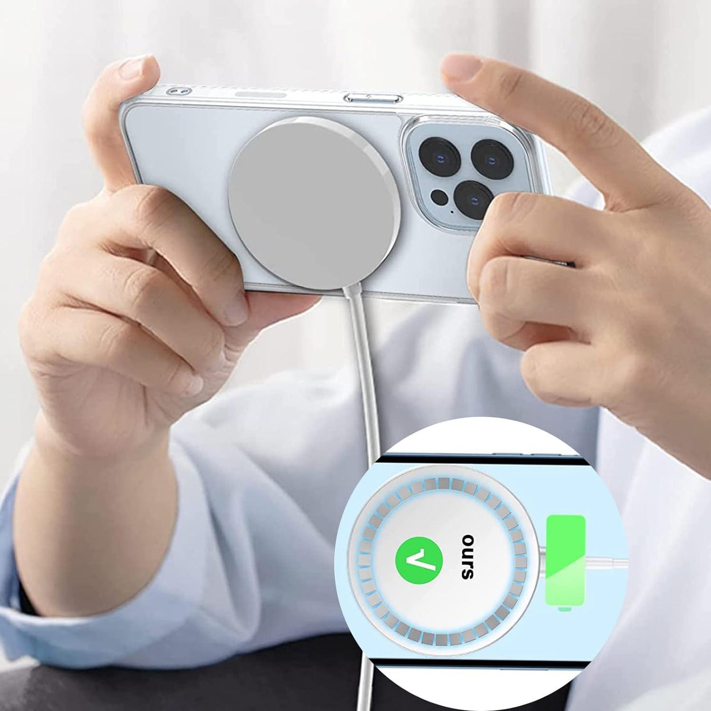 Universal Magnetic Ring, Magnetic Adapter Ring, Magnet Sticker for Magsafe Accessories & Wireless Charging for iPhone 16 15 14 13 12, For Samsung S24 S23/S22 Ultra and Phone Case