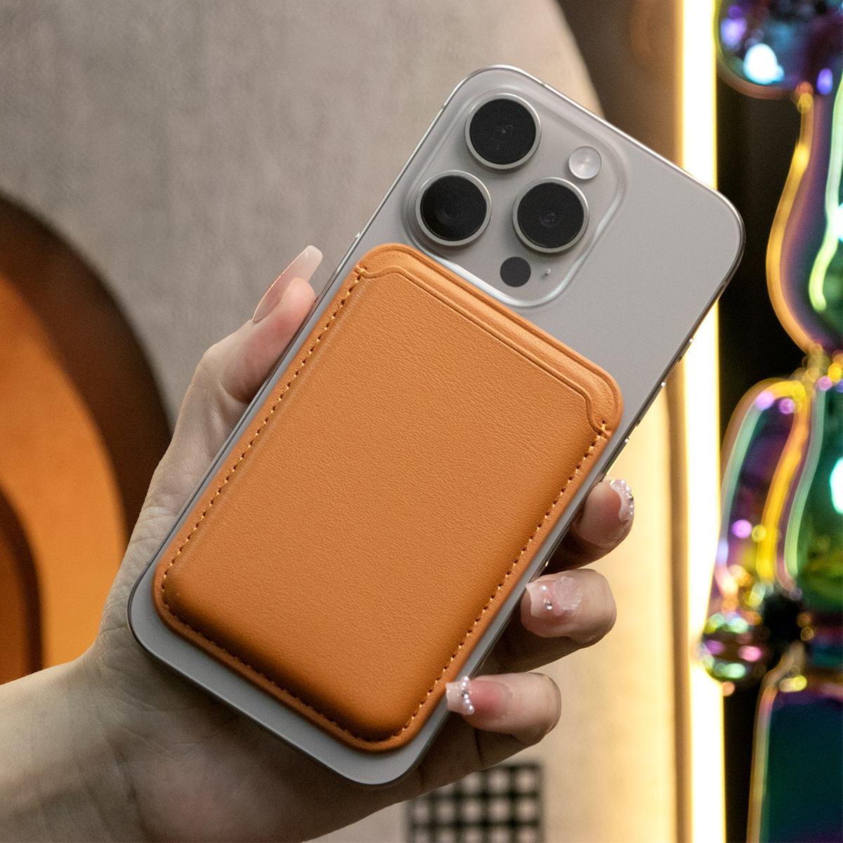 For Magsafe Magnetic Leather Slot Card Holder Wallet Case For iPhone 16 15 14 Pro Max 13 12 For Samsung S24 S23 Ultra Accessories