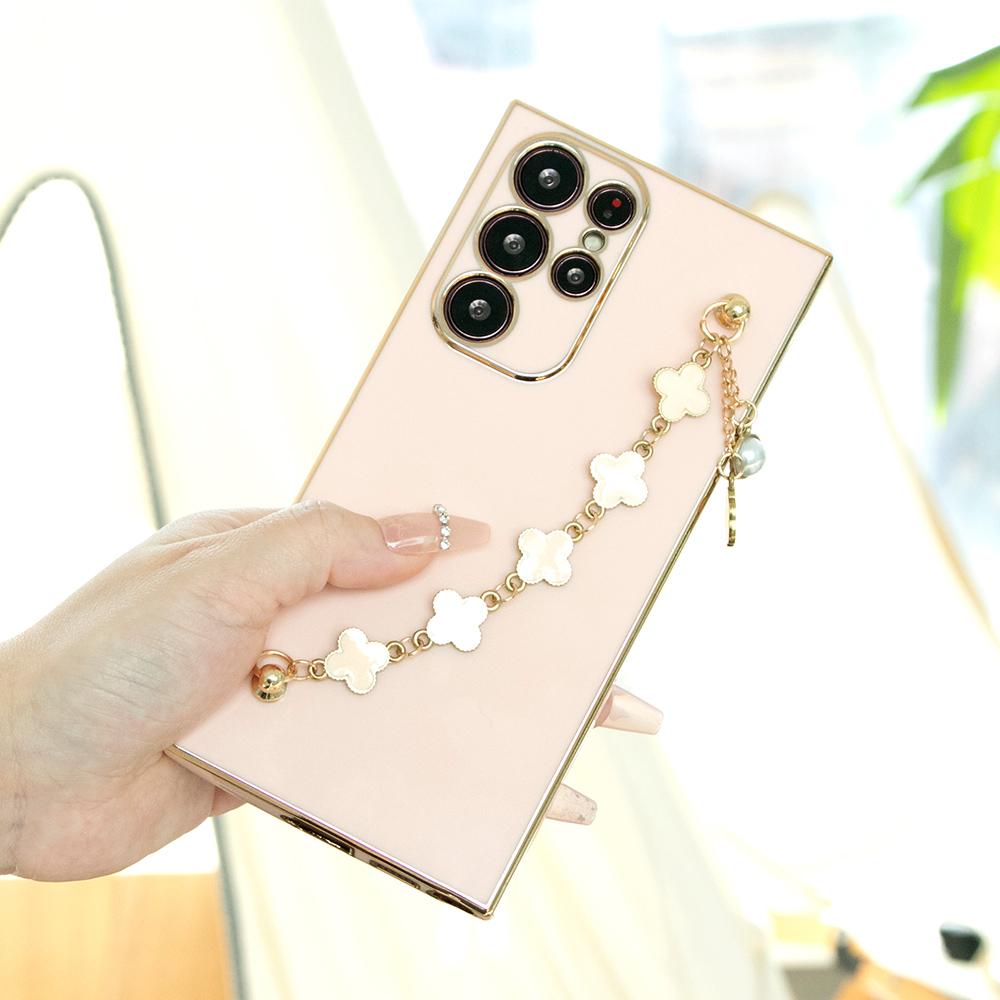 Flower Chain Plating Phone Case for Samsung S24 S23 S22 S21 FE Plus Ultra Note20