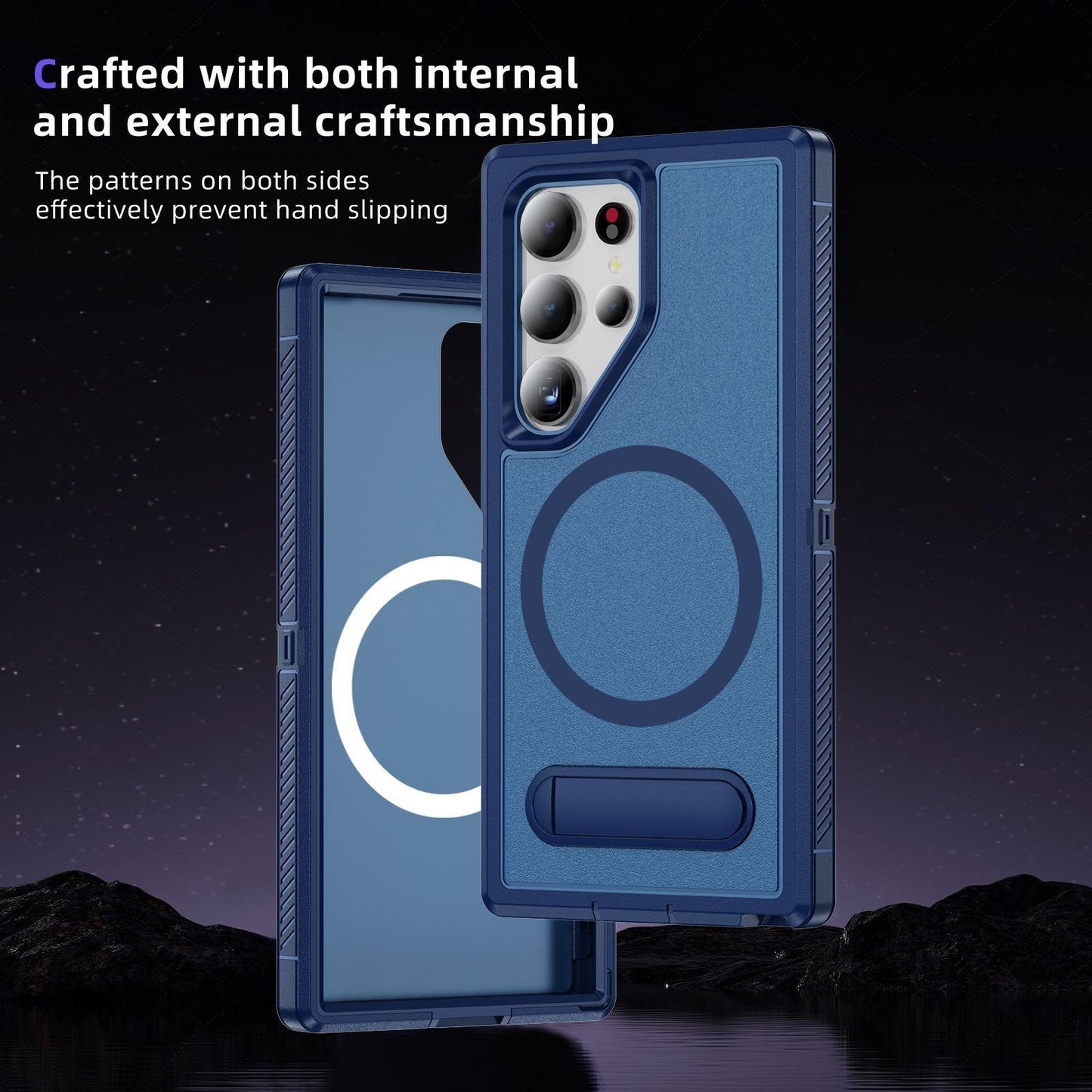 Anti-Dust Anti-Fall Heavy Duty Protection Shockproof Strong Magnetic Phone Case With Kickstand for Samsung S25Ultra S24 S23FE S23 S22 Bumper Matte Hard Full Cover