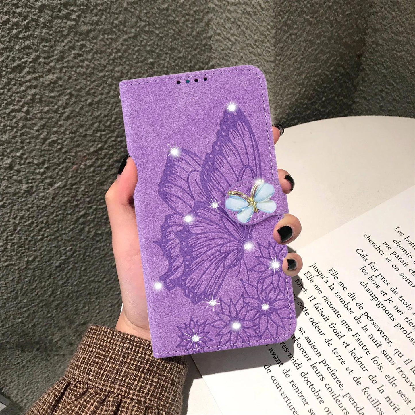 Leather Wallet Bling Phone Case For Samsung Galaxy S24 S23 S22 S21 Note20 Ultra FE Plus Stand Cute Cover