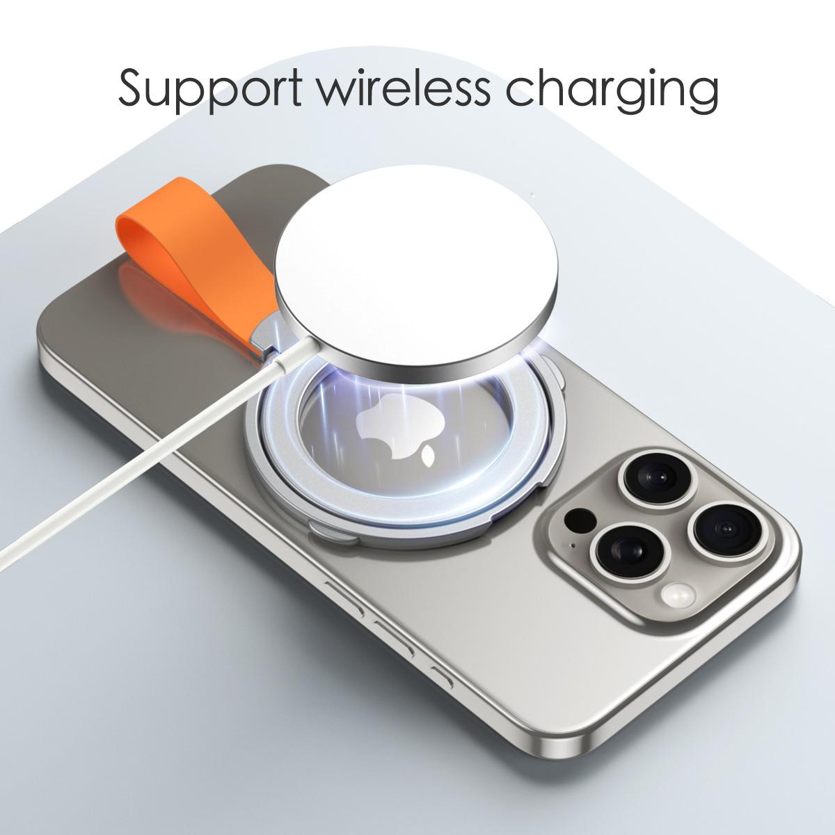 Upgrade Magnetic Phone Grip Holder Kickstand with Silicone Loop, Compatible with PopSockets MagSafe Ring Removable, for iPhone 16 15 14 13 12, for Samsung S22 S23 S24