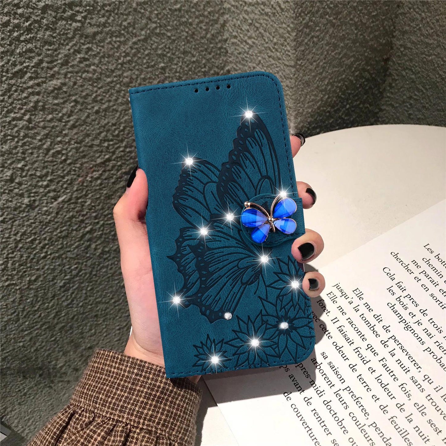 Leather Wallet Bling Phone Case For Samsung Galaxy S24 S23 S22 S21 Note20 Ultra FE Plus Stand Cute Cover