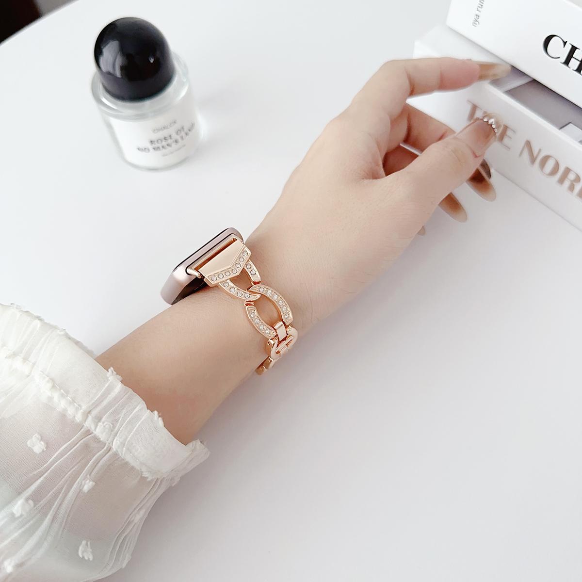 Bracelet de montre de luxe en diamant pour Samsung Galaxy Fit 3, bracelet de rechange en métal pour Samsung Galaxy Fit3, accessoires de bracelet