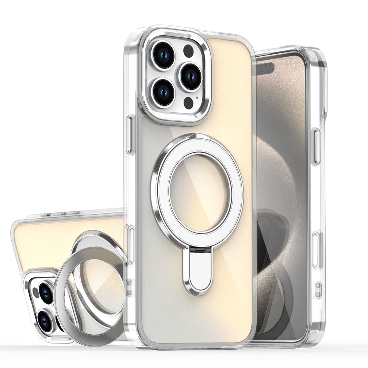 Colorful Laser Magnetic Bracket Large Hole Phone Case For Samsung S24 S23 Ultra MagSafe Sparkling Color Back Cover