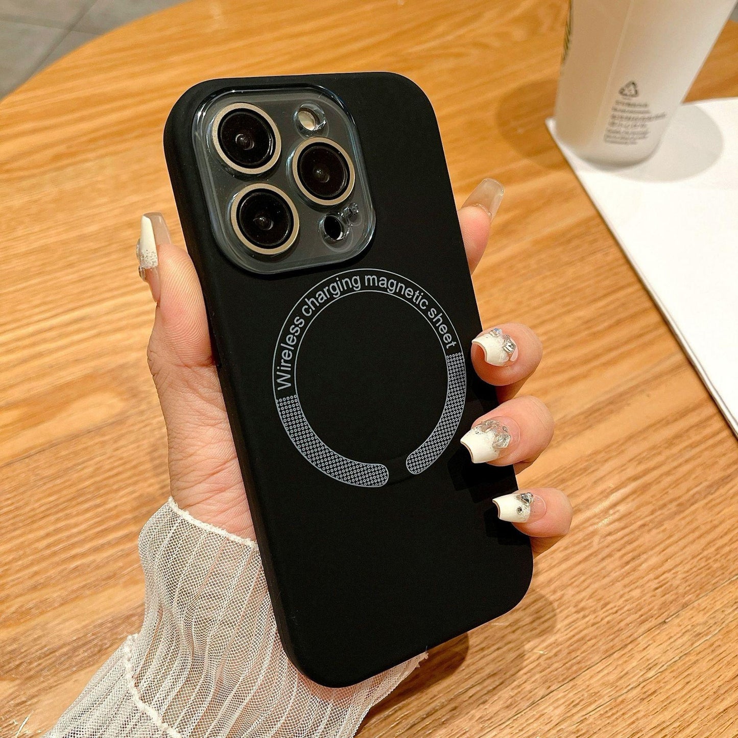 Matte Magnetic Silicone Slim Phone Case With Len Protector For iPhone 16ProMax 15 14 13 12 11 Skin Feel Shockproof Soft Full Cover