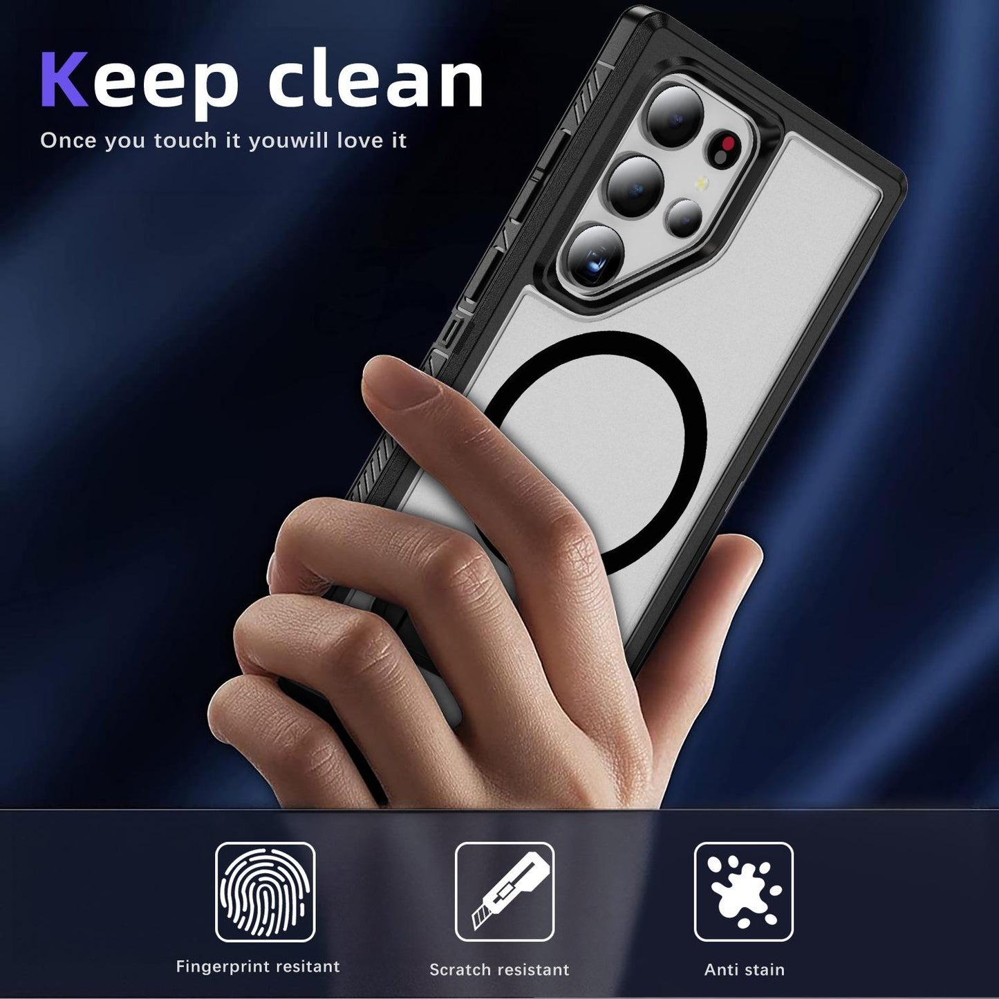 Anti-Dust Anti-Fall Heavy Duty Protection Shockproof Strong Magnetic Phone Case With Kickstand for Samsung S25Ultra S24 S23FE S23 S22 Bumper Matte Hard Full Cover