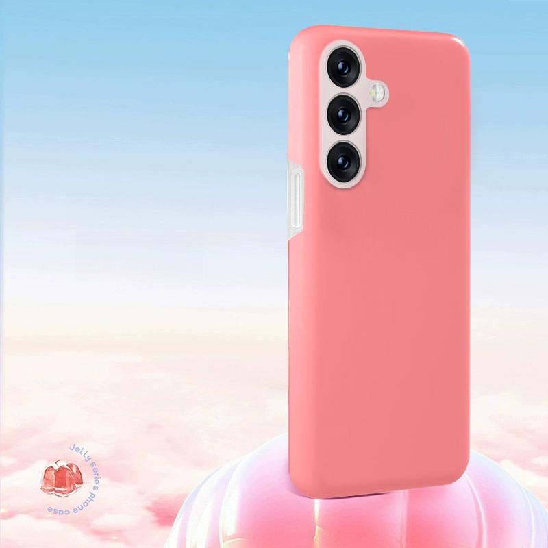 Luxury Lovely Liquid Silicone Jelly style Precision Len Protection Phone Case For Samsung S25Ultra S24FE S25 S24 S23, Soft Skin Feel Silicone Shockproof Soft Cover With Microfiber Lining