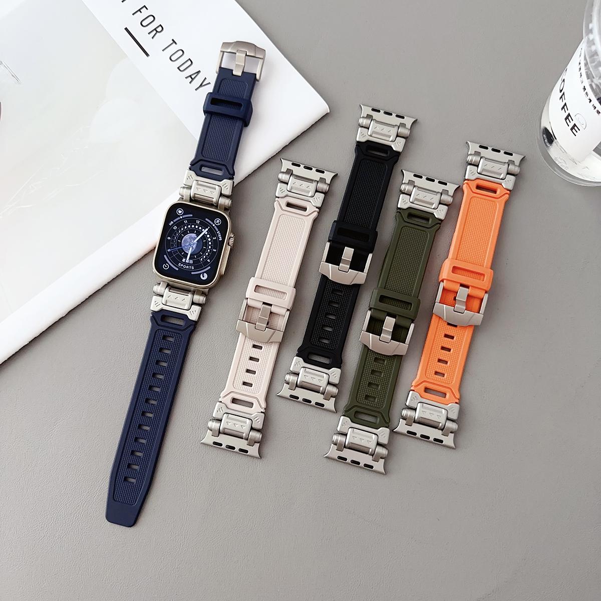 Rubber Strap For Apple Watch Band Ultra 2 1 49mm 45mm 44mm 42mm Soft Sport Band For iWatch Series 9 8 7 6 5 Bracelet Accessories