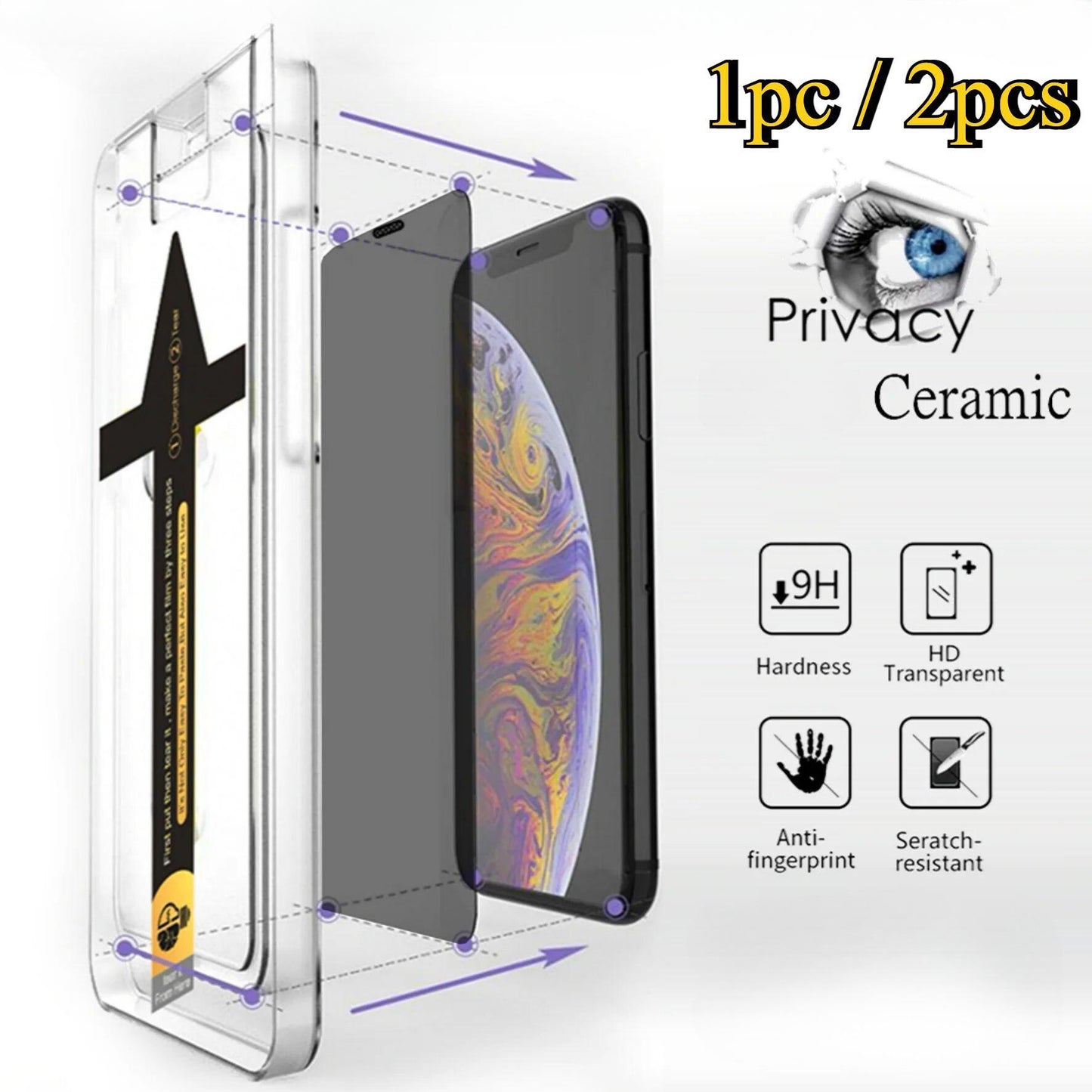 1pc / 2pcs Easy Installation Anti-spy Tempered Glass For Tecno SPARK GO 2024 2023 2022 10 10Pro 20 20C 20Pro 30C Camon 20 20Pro 30 30Pro 30premier Privacy Screen Protector