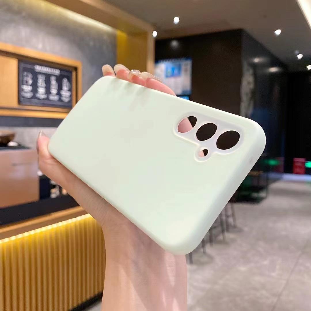 Luxury Lovely Liquid Silicone Jelly style Precision Len Protection Phone Case For Samsung S25Ultra S24FE S25 S24 S23, Soft Skin Feel Shockproof Soft Cover With Microfiber Lining