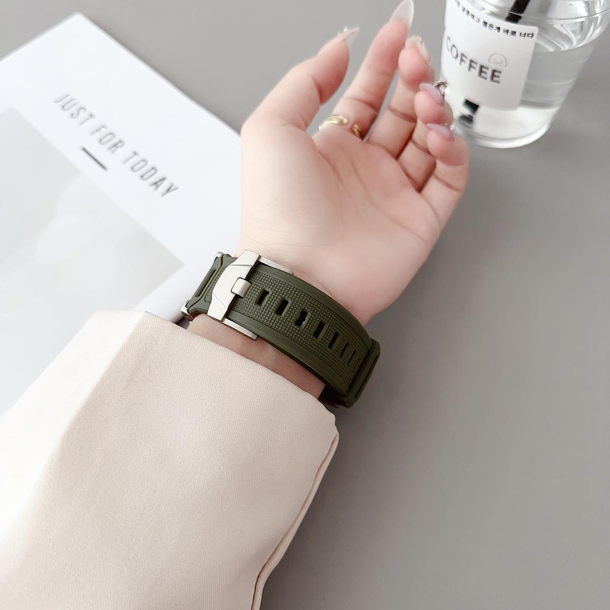 Rubber Strap For Apple Watch Band Ultra 2 1 49mm 45mm 44mm 42mm Soft Sport Band For iWatch Series 9 8 7 6 5 Bracelet Accessories