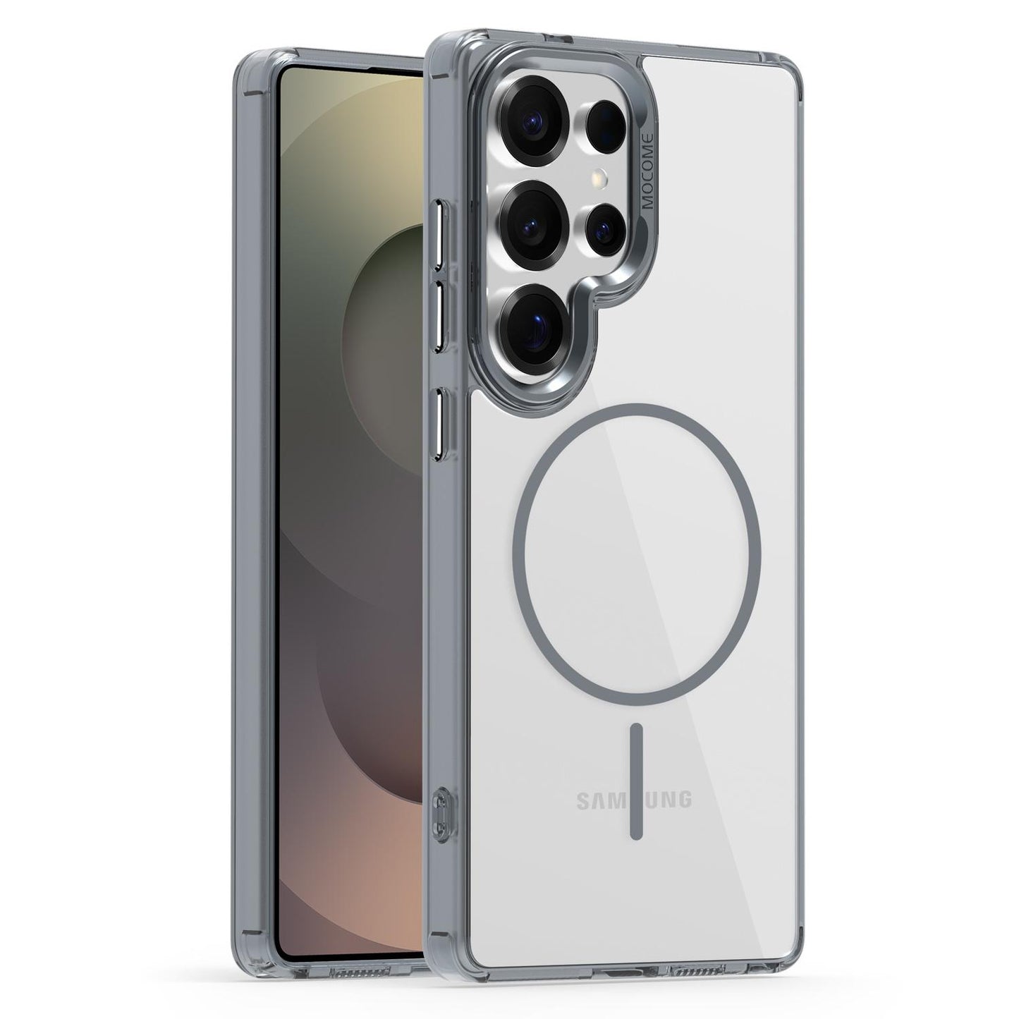 HD Crystal Clear Glossy Acrylic Phone Case Fine Line For Magsafe For Samsung S25Ultra S24 S23 S22 A15 A16 A26 A35 A36 A55 A56 Metal Camera Frame Key Magnetic Hard Back Cover