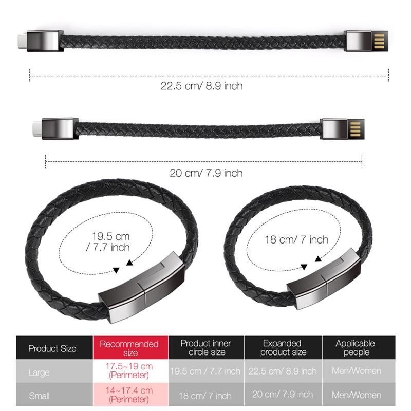 Portable Bracelet Fast Charging Cable Suitable for iPhone 16 15 Samsung Huawei Xiaomi USB Type-c Data Line