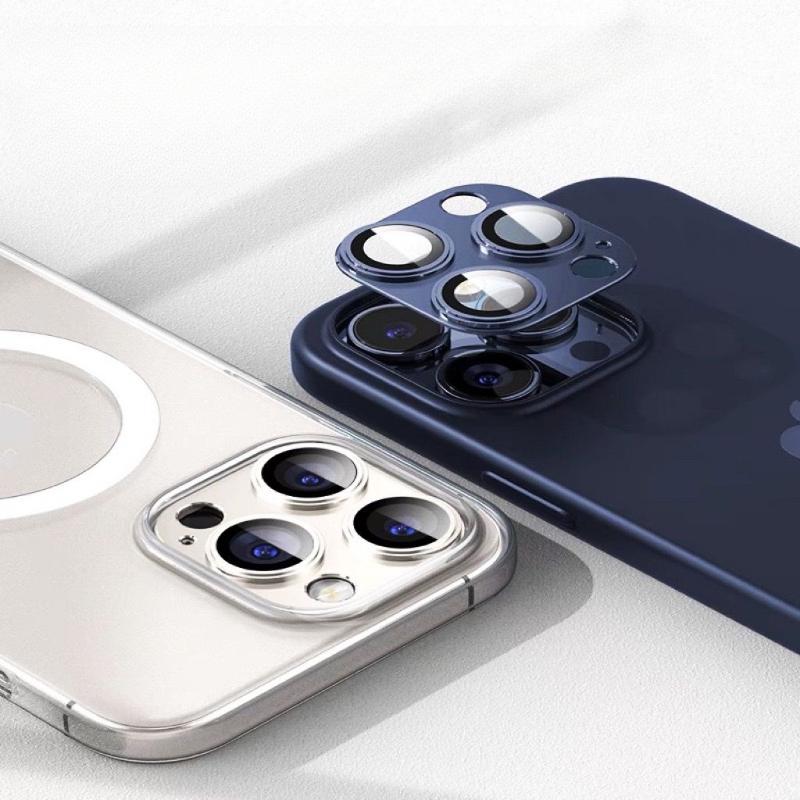 For iPhone 15 Pro Max 15Plus 15Pro Metal Ring Camera Lens Protectors Glass Camera Armor Lens Film Cover