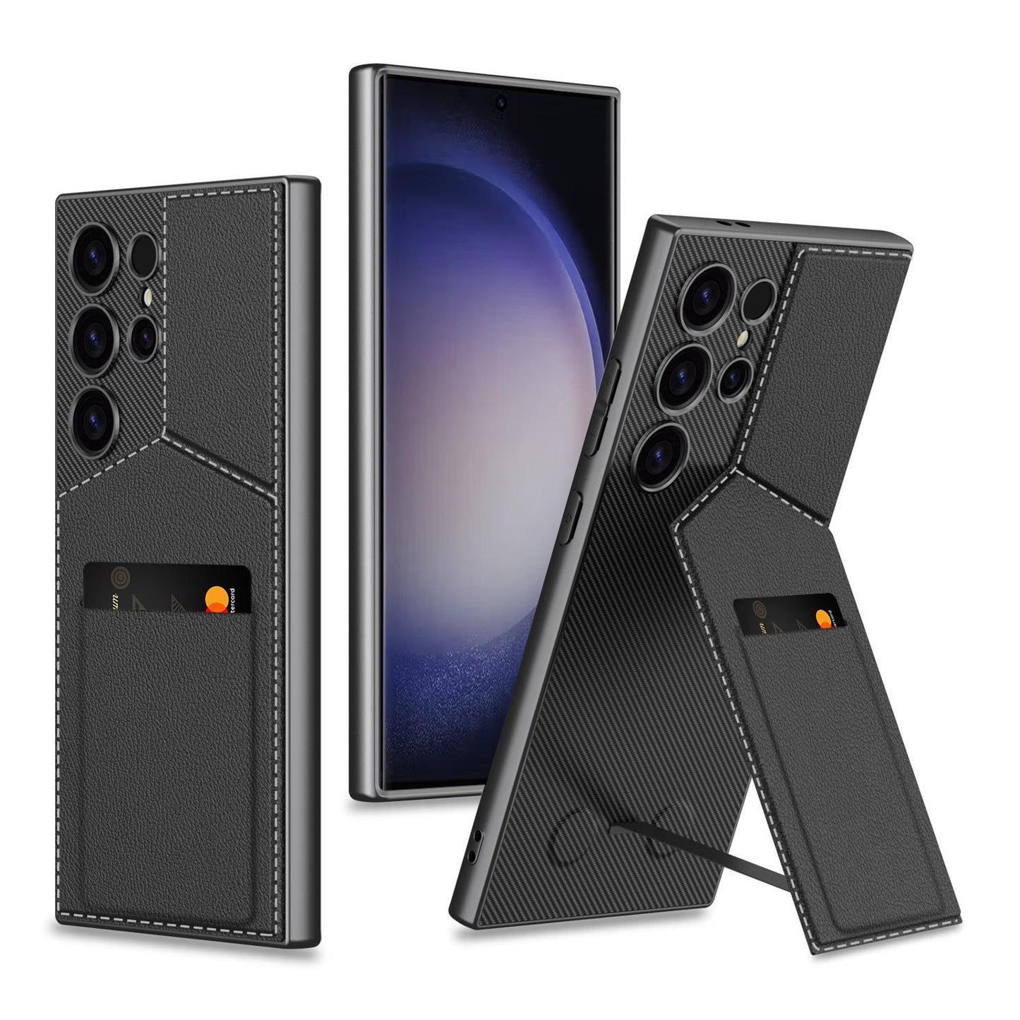 Ultra-thin Mobile Phone Case Suitable For Samsung Galaxy S23 S24 Ultra Mobile Phone Case Magnetic Rotor Bracket Plug-in Card Case