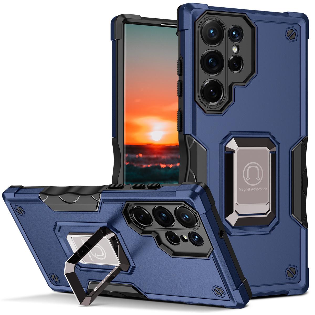 For Samsung S24 S23 S22 S21 FE Ultra Case, Heavy Duty Protection Magnetic Kickstand, Shockproof Case Camera Protection Hard Cover