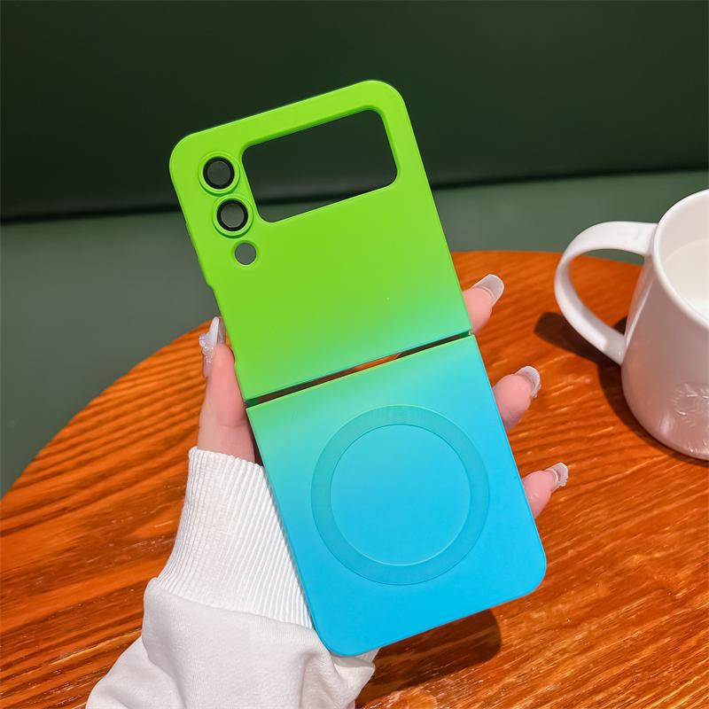 Gradient Color Magnetic Wireless Charging Phone Case For Samsung Galaxy Z Flip 3 4 5 ZFlip6