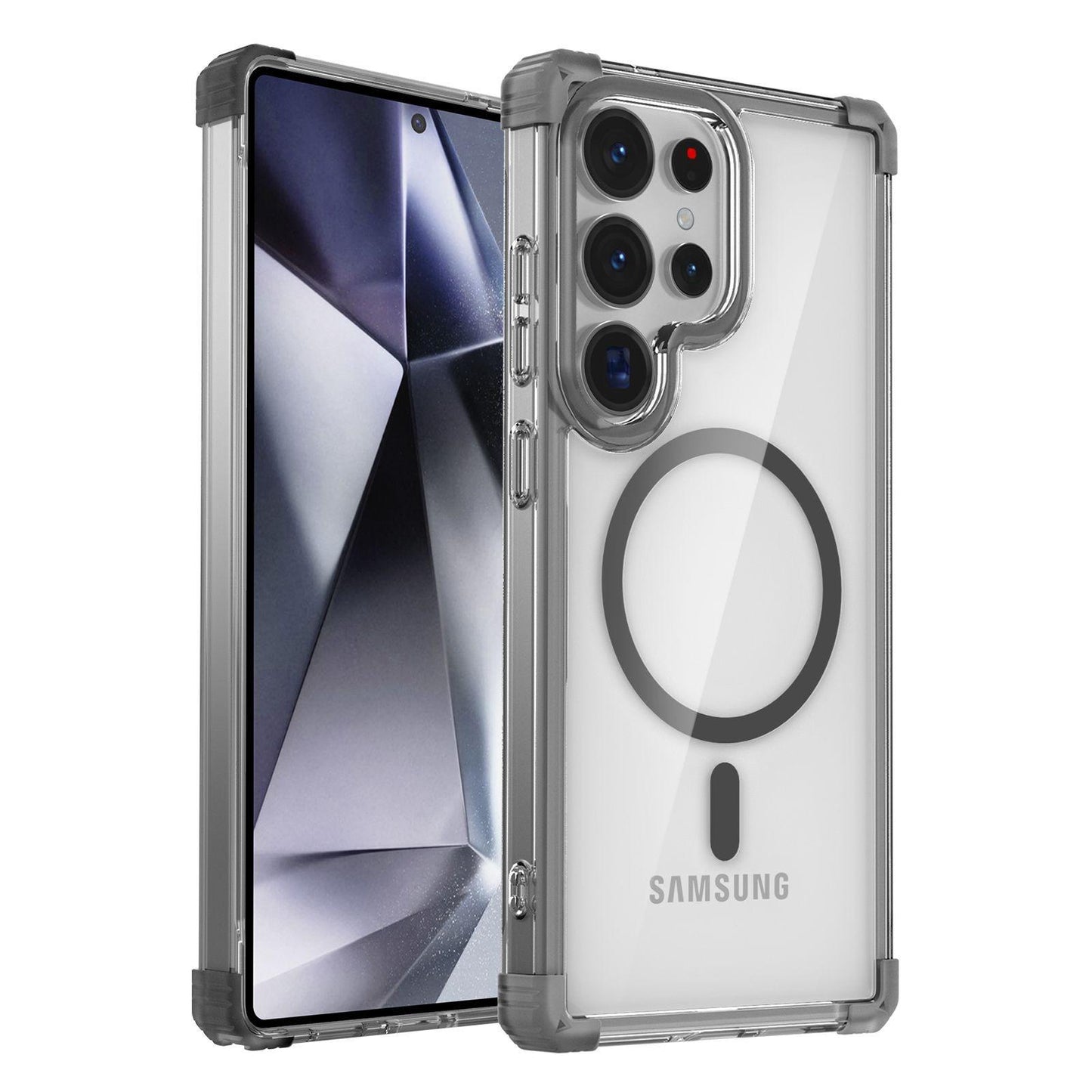 HD Acrylic Transparent Strong Magnetic High Protection Four Corner Shockproof Phone Case For Samsung S25Ultra S24 S23 S22 S21 Note20 Not Yellowing Clear Hard Full Cover
