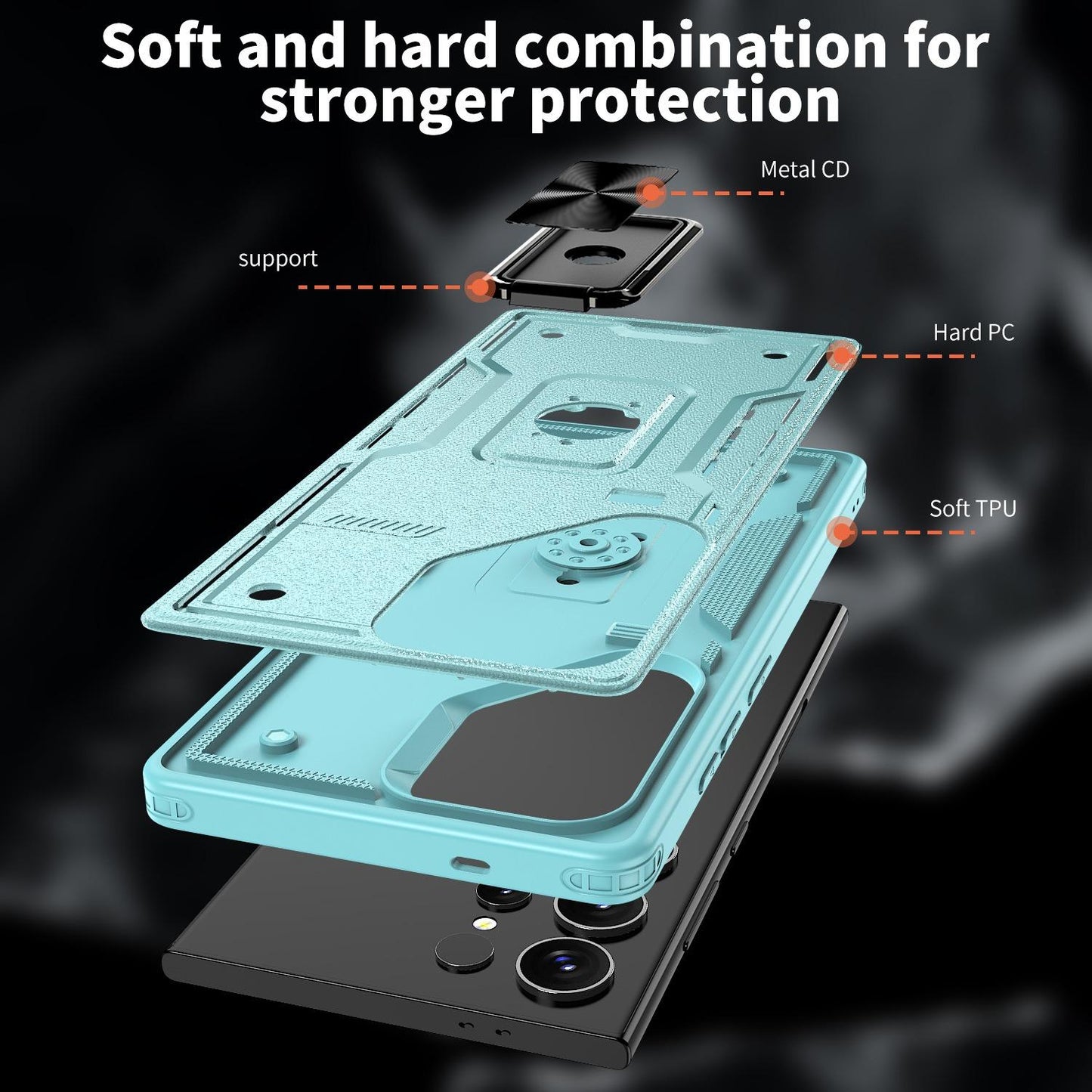 Anti-Dust Anti-Fall Heavy Duty Protection Shockproof Phone Case With Kickstand for Samsung S25Ultra S24 S23FE S23 S22 S21 A06 A05 A16 A15 A25 A35 A55 Bumper Matte Hard Full Cover