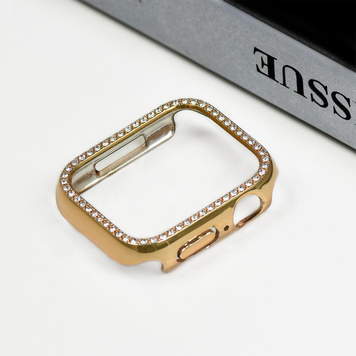 Coque de protection diamant pour Apple Watch 9 8 7 41 mm 45 mm 44 mm 40 mm 38 mm 42 mm 49 mm Bling Bumper pour iWatch Series 8 3 4 5 6 SE