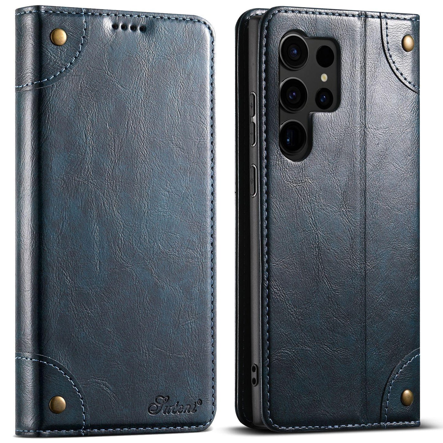 For Samsung S25 S24 S23 S22 Note20 Ultra Plus Phone Case, Smooth Surface Flip Wallet Case For Women Men Durable Faux Card Slot Leather Kickstand Magnetic Clasp Shockproof Phone Case