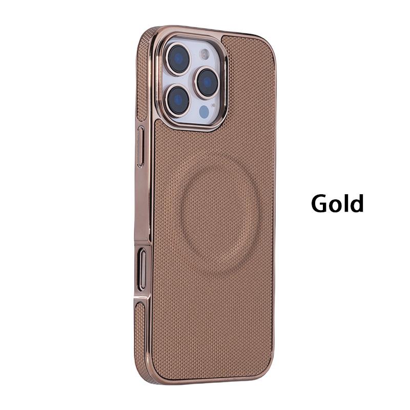 For iPhone 16ProMax 16E 16 15 14 13 12 11 Pro Max Plus Phone Case, Plating Antislip Matte Luxury Leather Emboss Strong Magnetic Slim Protection Shockproof Hard Full Cover